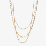 18K Gold-Plated Three Layered Necklace | Necklaces Daverri Fashions