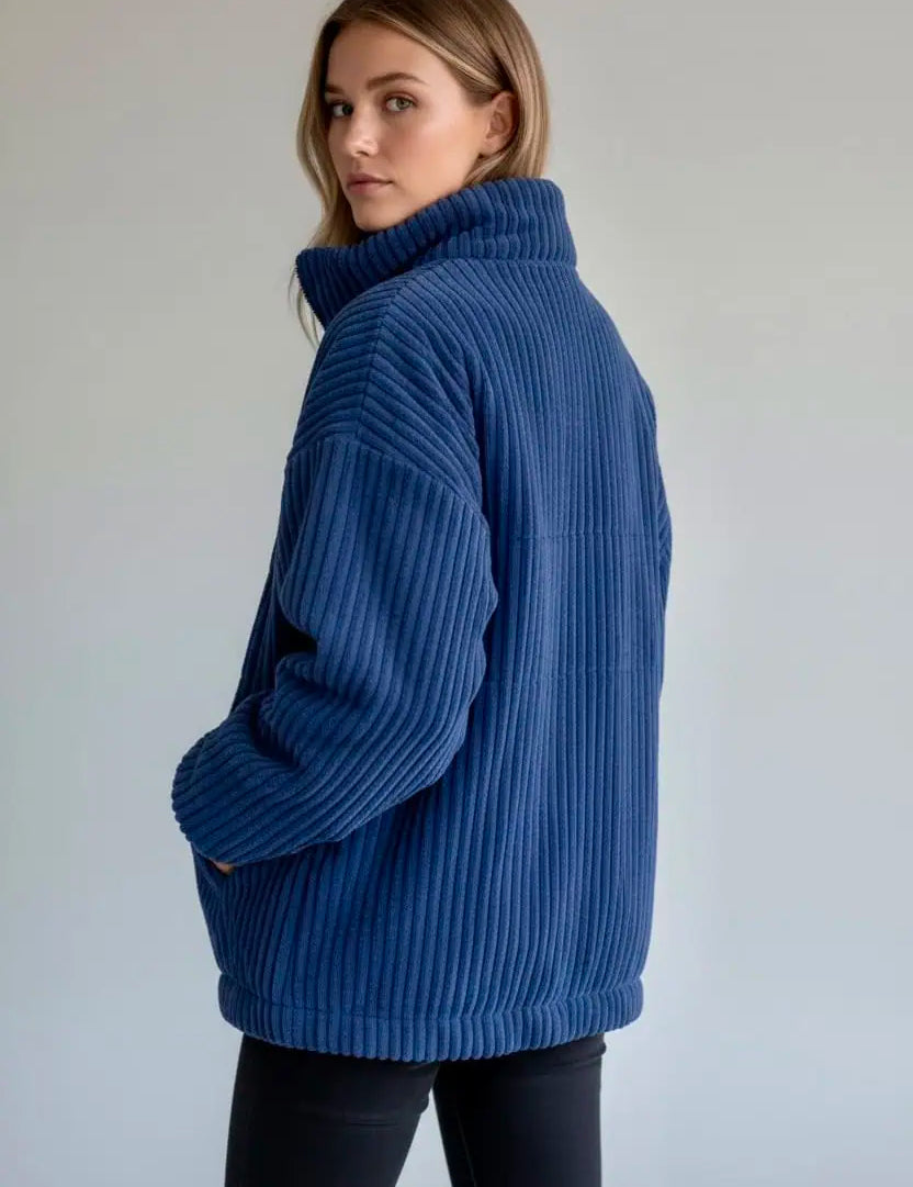 Full Size Zip Up Funnel Neck Long Sleeve Winter Coat Plus Size | Coats Daverri Fashions