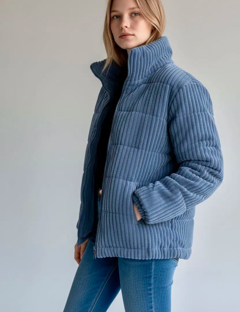 Full Size Zip Up Funnel Neck Long Sleeve Winter Coat Plus Size | Coats Daverri Fashions