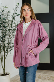 Oddi Front Zip Up Jacket Mauve | Jackets Daverri Fashions
