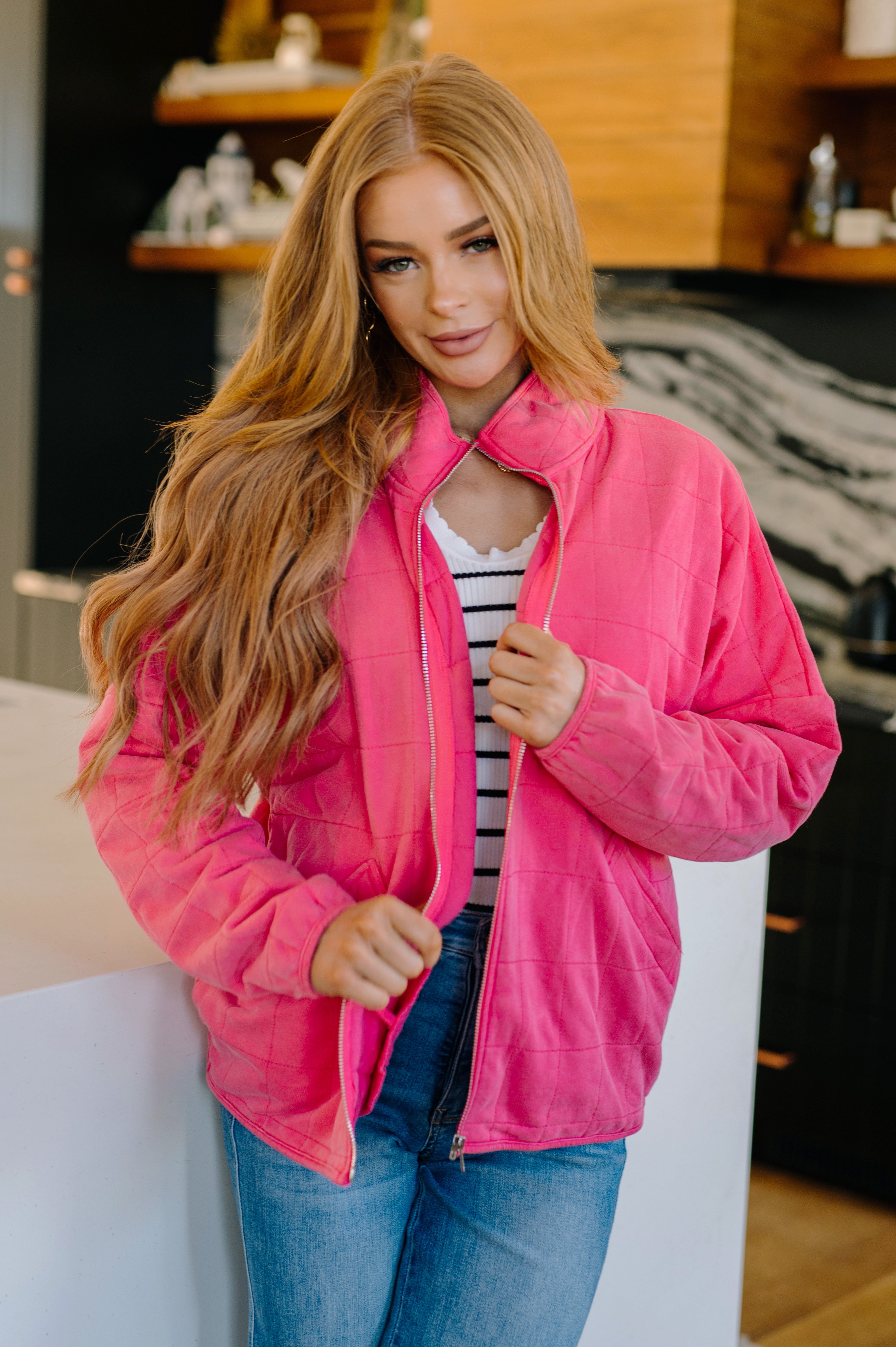 Davi & Dani Mineral Wash Quilted Jacket
