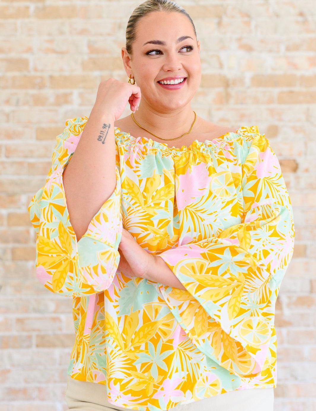 Emily Wonder Off Shoulder Bell Sleeve Blouse | Blouses Daverri Fashions