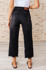 Ryan High Rise Button Fly Wide Leg Crop Jeans | Jeans Daverri Fashions