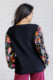She is the Party Floral Sequins Mesh Sleeve Top | Tops Daverri Fashions