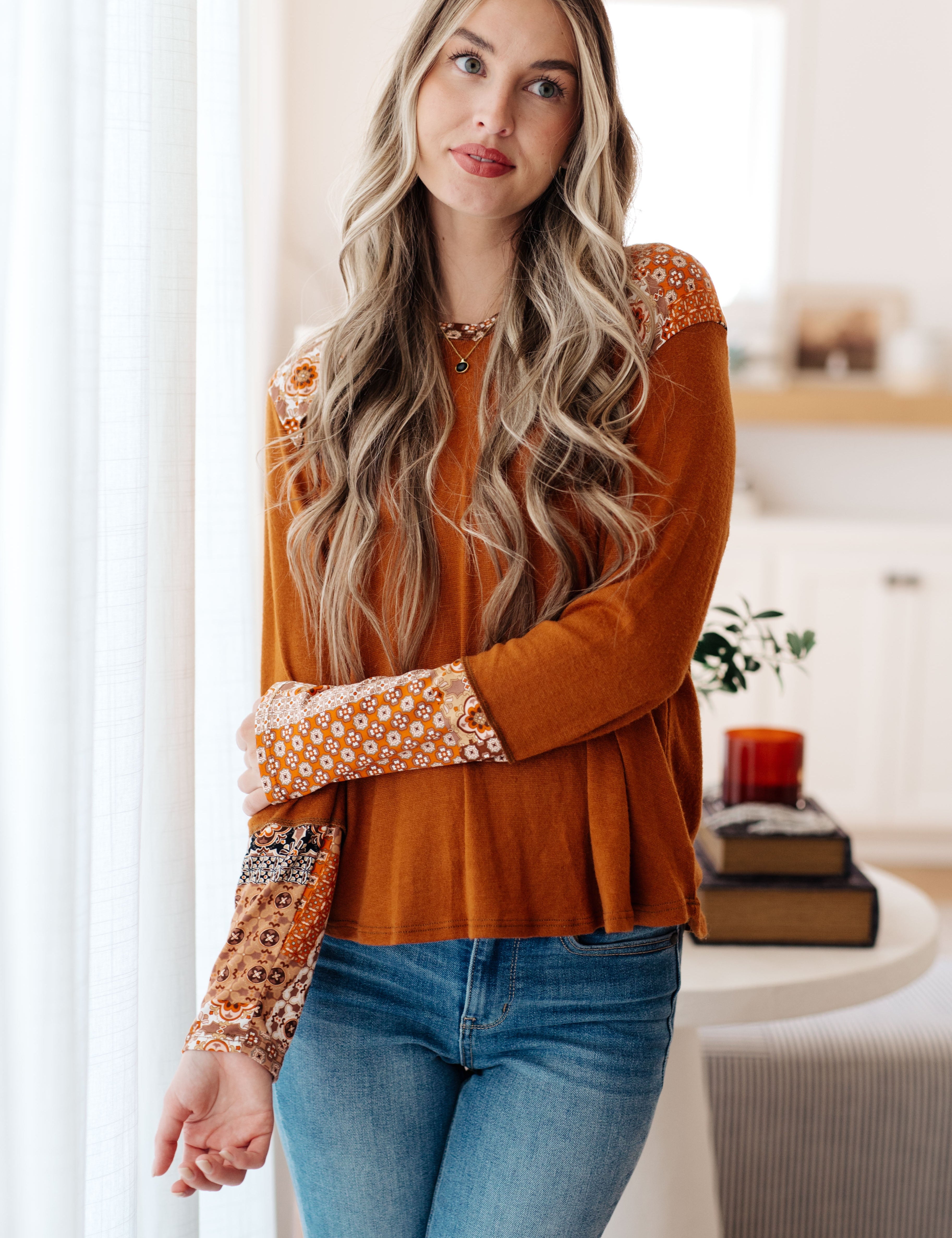 Sipping Iced Tea Mixed Print Hoodie | Tops Daverri Fashions