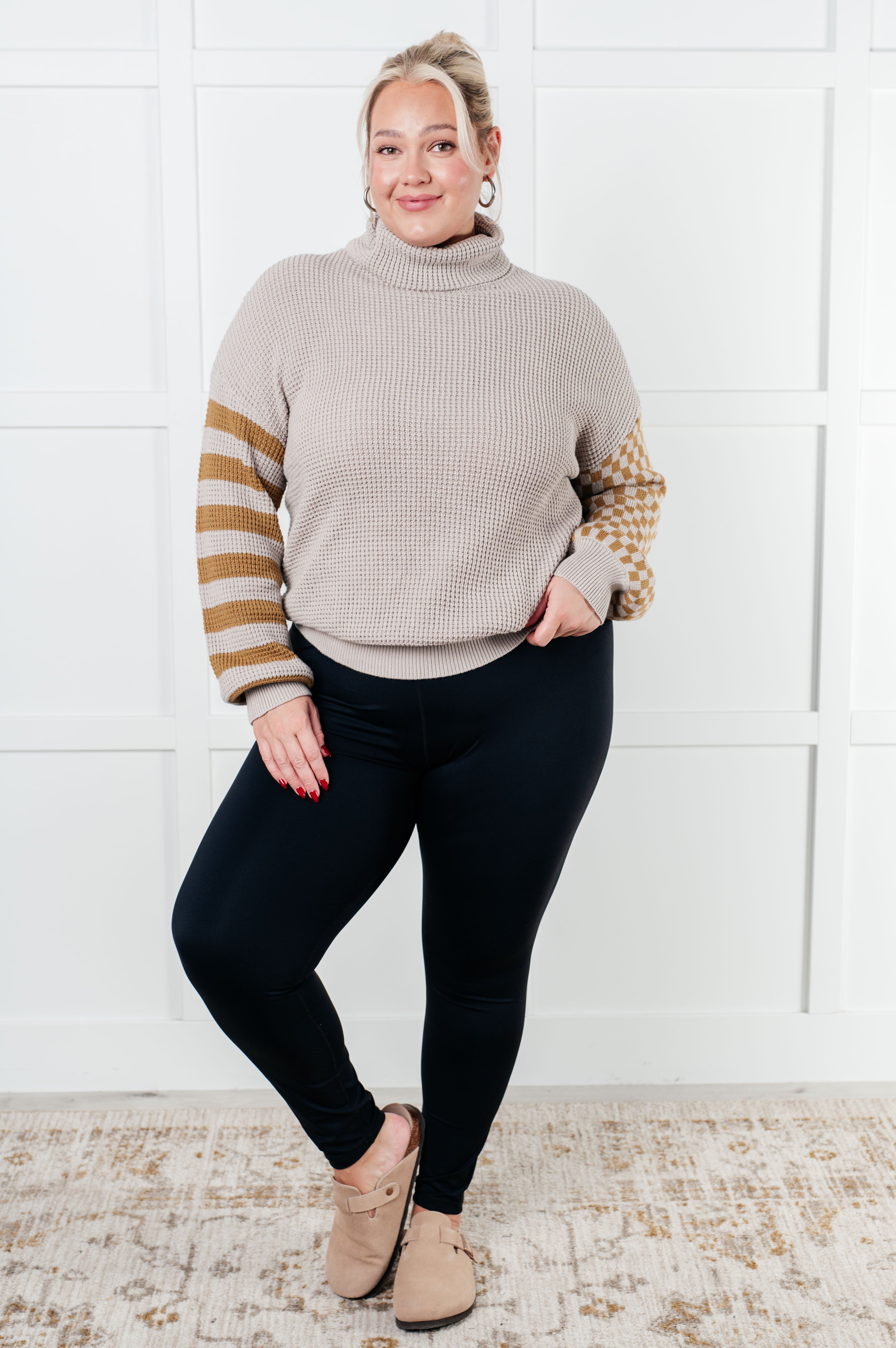 Super Seasonal Patchwork Waffle Knit Sweater | Sweaters Daverri Fashions