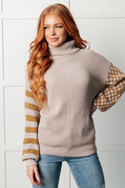 Super Seasonal Patchwork Waffle Knit Sweater | Sweaters Daverri Fashions
