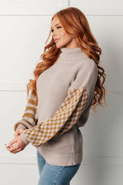 Super Seasonal Patchwork Waffle Knit Sweater | Sweaters Daverri Fashions