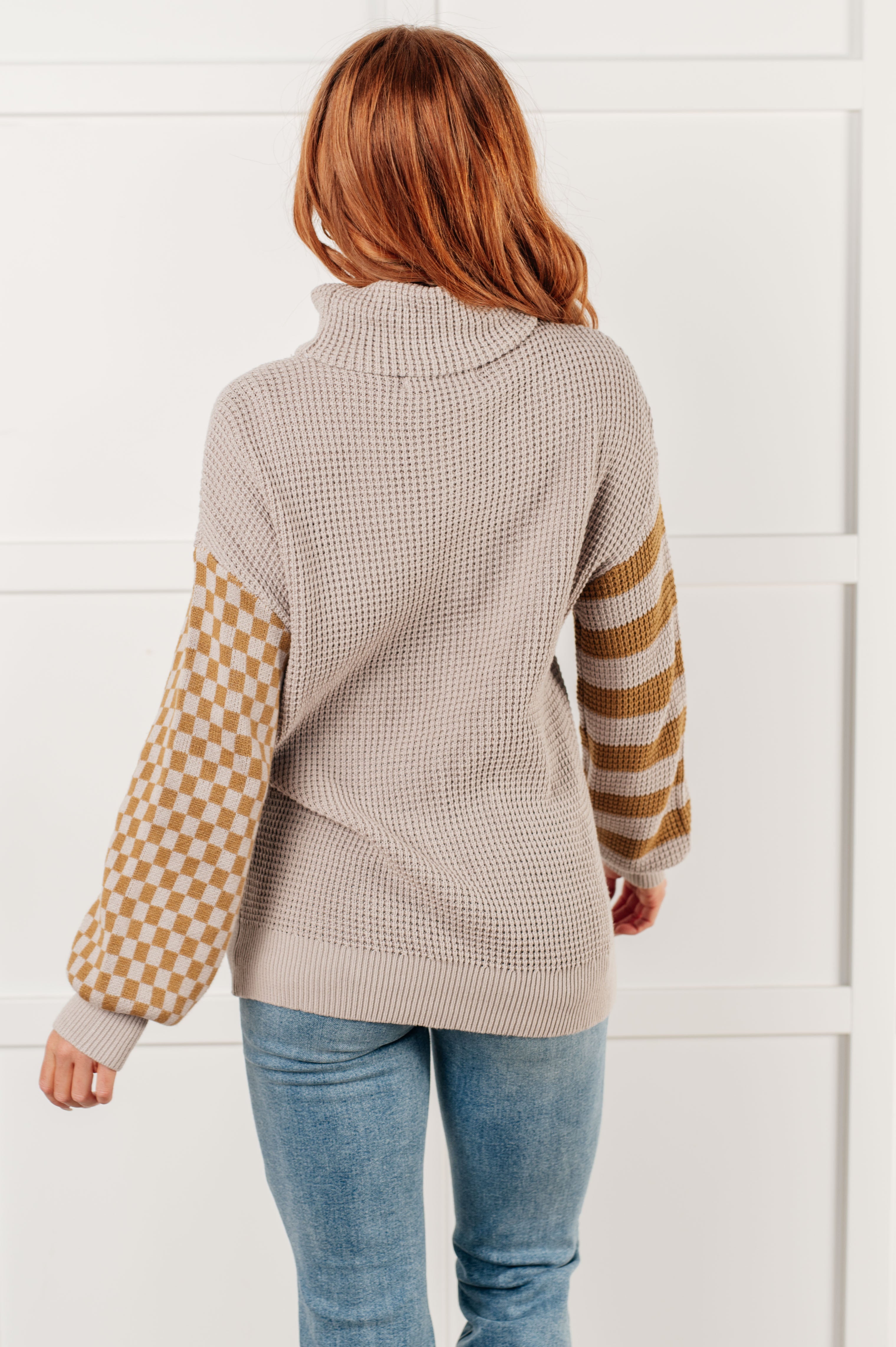 Super Seasonal Patchwork Waffle Knit Sweater | Sweaters Daverri Fashions