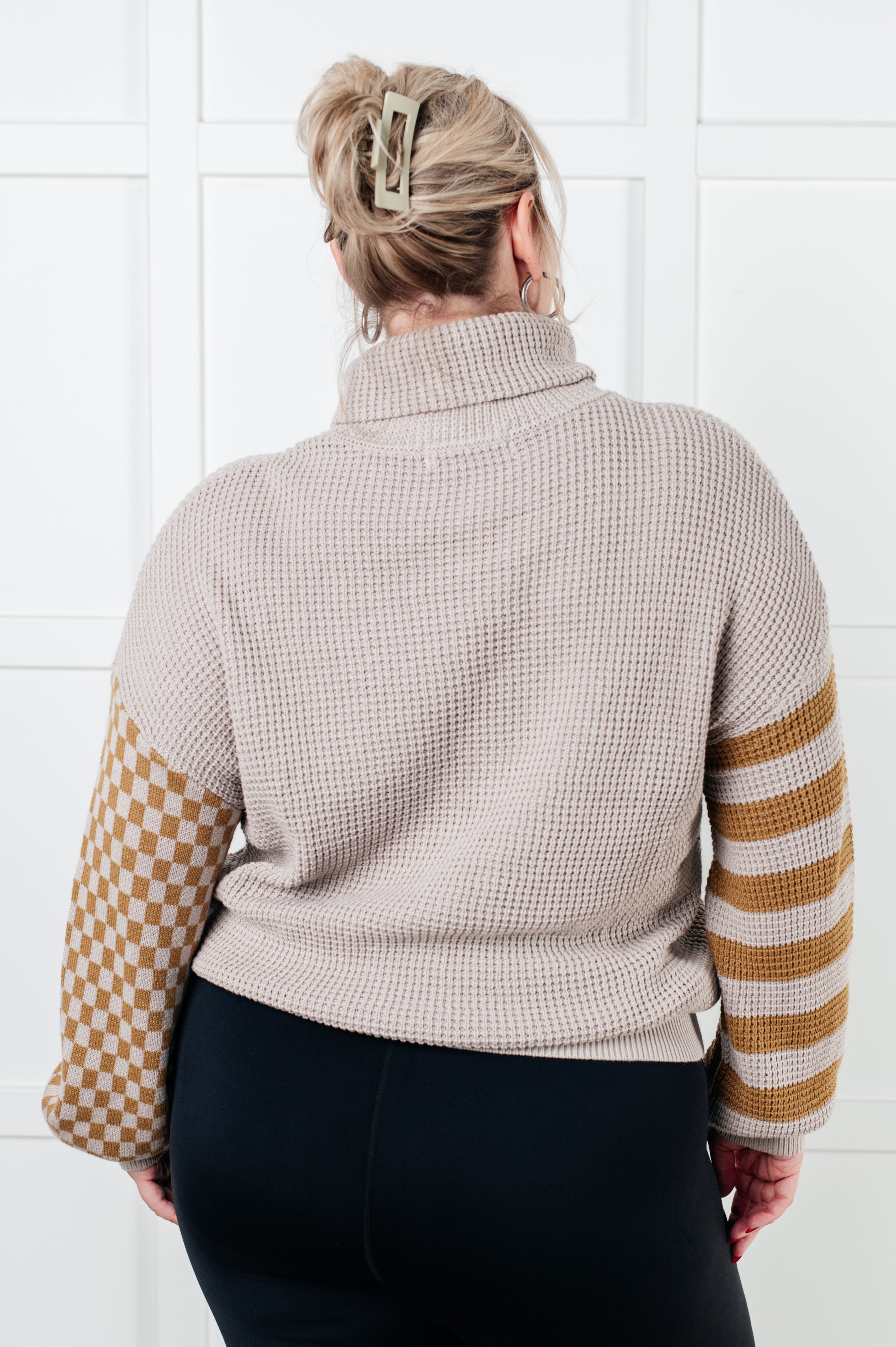 Super Seasonal Patchwork Waffle Knit Sweater | Sweaters Daverri Fashions