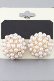 Pearl Cluster Stud Earrings | Earrings Daverri Fashions