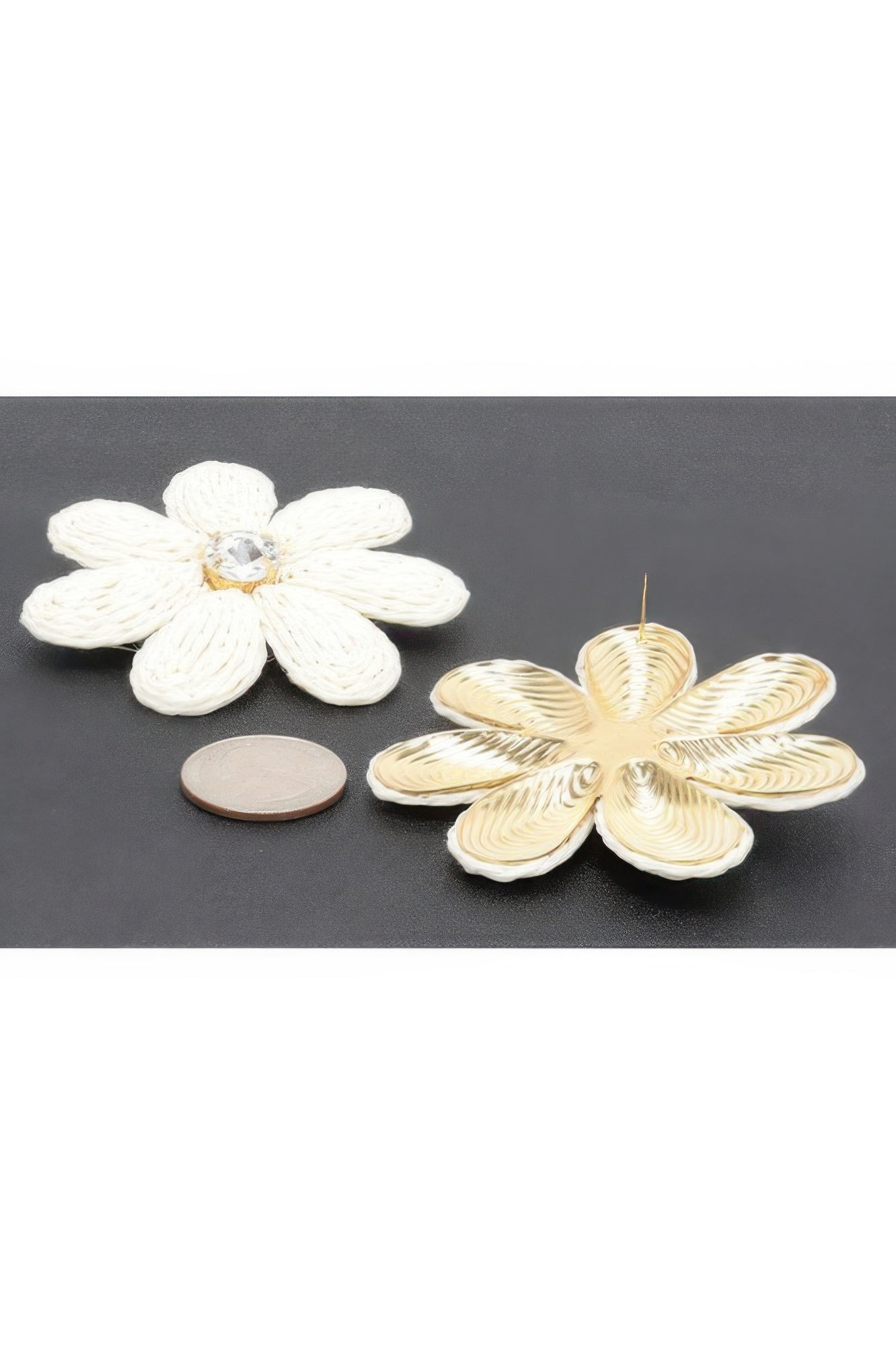 Paper Flower Rhinestone Earring | Daverri Fashions