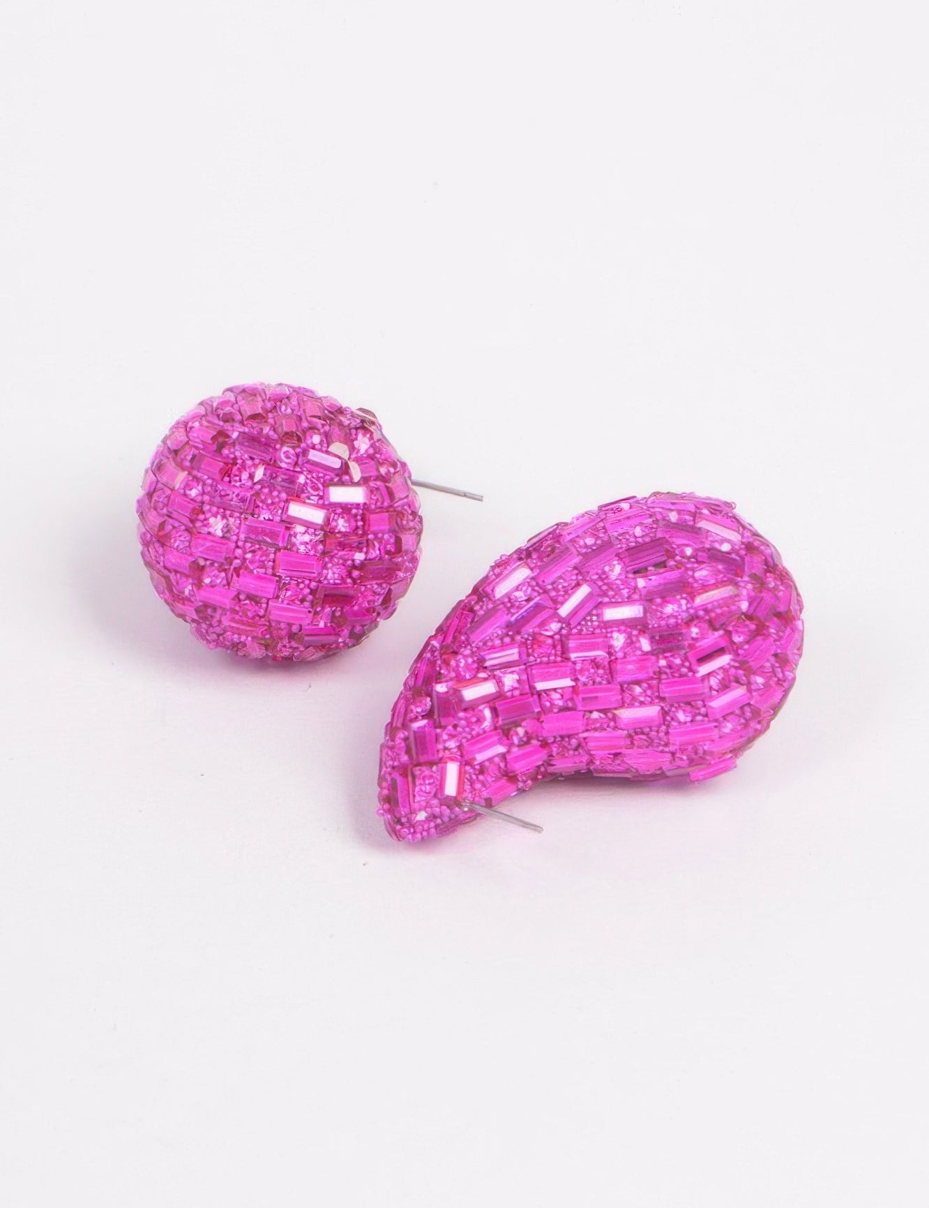 Fuschia Rhinestone Tear Drop Earring | Earrings Daverri Fashions