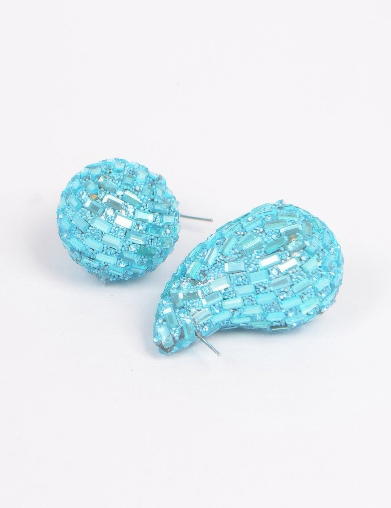 Turquoise Rhinestone Tear Drop Earring | Earrings Daverri Fashions