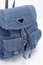 Denim Double Pocket Front Backpack | Backpacks Daverri Fashions