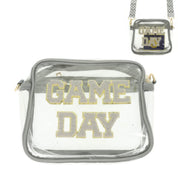 Gray Game Day Clear Transparent Crossbody Bag | Daverri Fashions