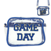 Blue Game Day Clear Transparent Crossbody Bag | Daverri Fashions