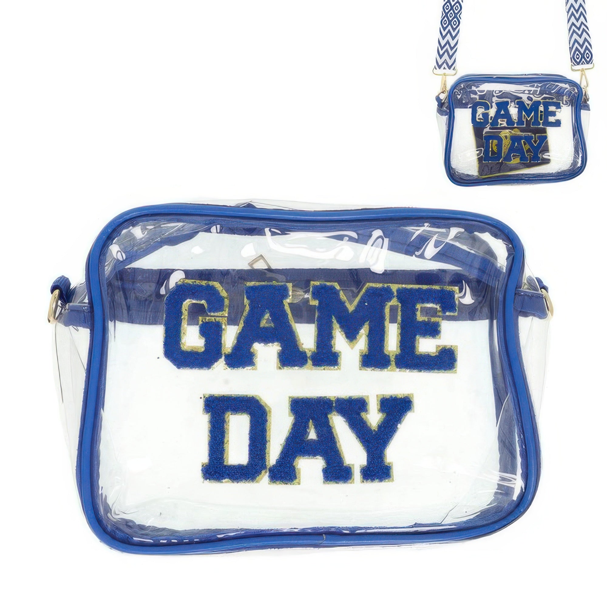Blue Game Day Clear Transparent Crossbody Bag | Daverri Fashions