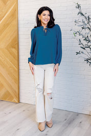 We Believe Keyhole Tie Detail Blouse | Blouses Daverri Fashions