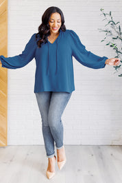We Believe Keyhole Tie Detail Blouse | Blouses Daverri Fashions