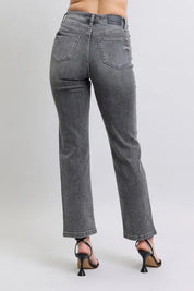 Judy Blue Full Size High Waist Rhinestone Straight Jeans Plus Size | Daverri Fashions