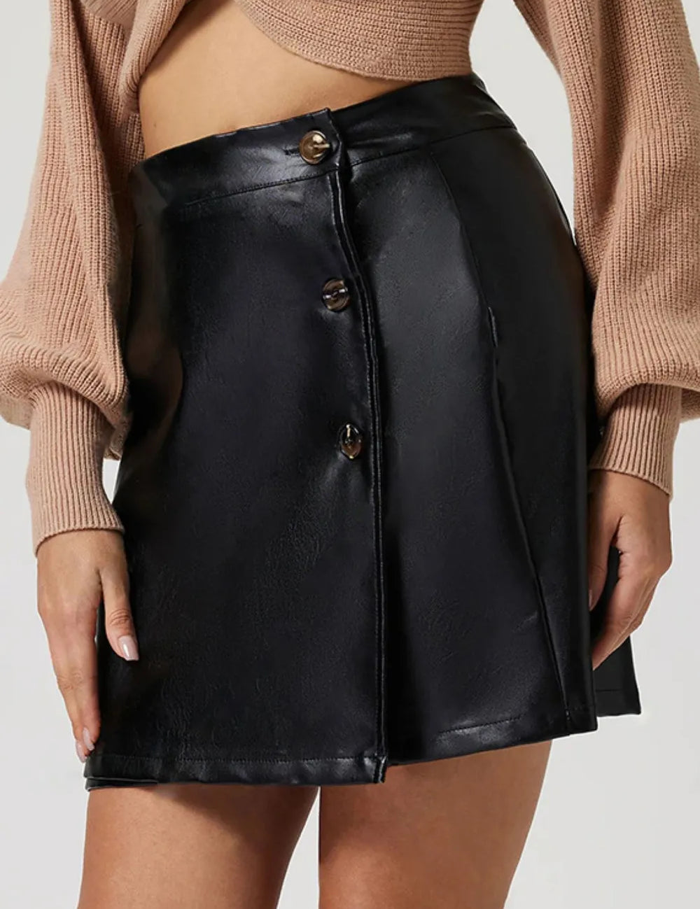 Buttoned High Rise Mini Skirt | Skirts Daverri Fashions