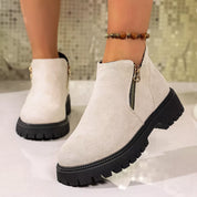 Bria Round Toe Side Zip Ankle Boots | Boots Daverri Fashions