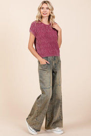 Mittoshop Washed Wide Leg Jeans with Pockets | Jeans Daverri Fashions