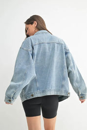 MONO B Boxy-Cut Denim Jacket | Daverri Fashions