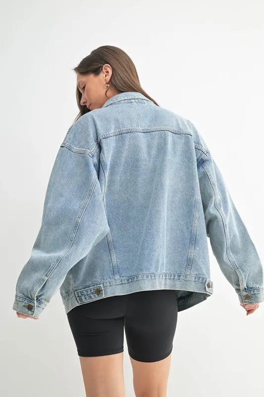 MONO B Boxy-Cut Denim Jacket | Daverri Fashions