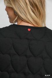 Umgee Heart Quilted Tie-Front Vest | Vest Jackets Daverri Fashions