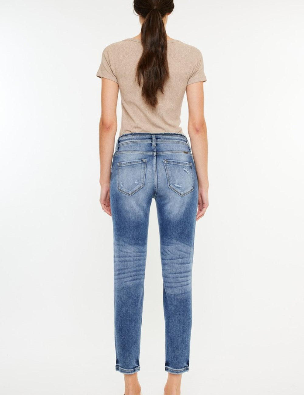 Kancan High Rise Distressed Mom Jeans | Jeans Daverri Fashions