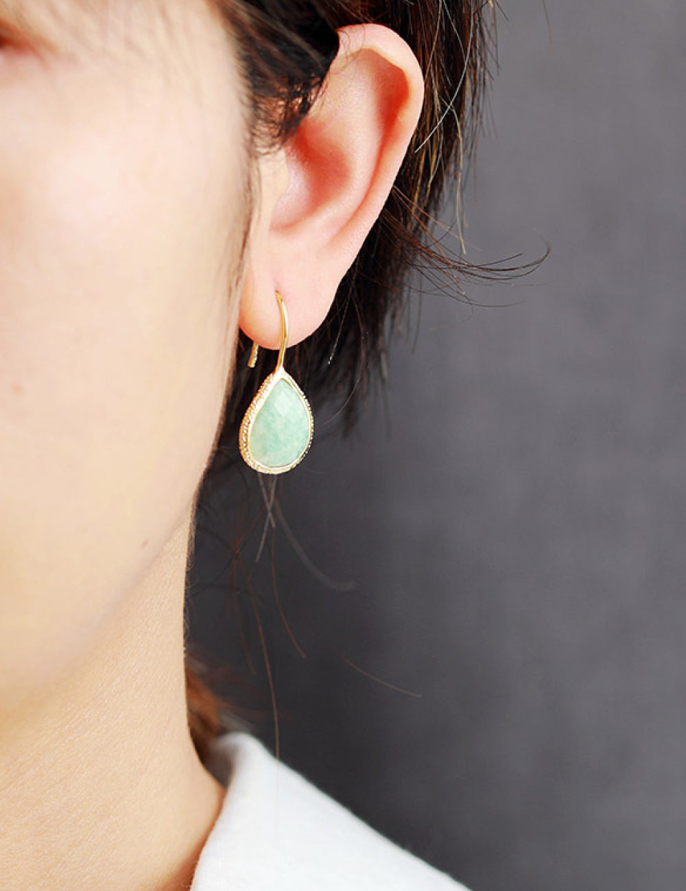 Handmade Natural Stone Teardrop Earrings | Earrings Daverri Fashions