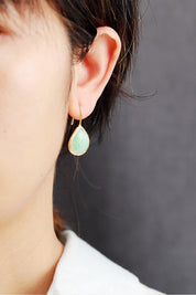 Handmade Natural Stone Teardrop Earrings | Earrings Daverri Fashions