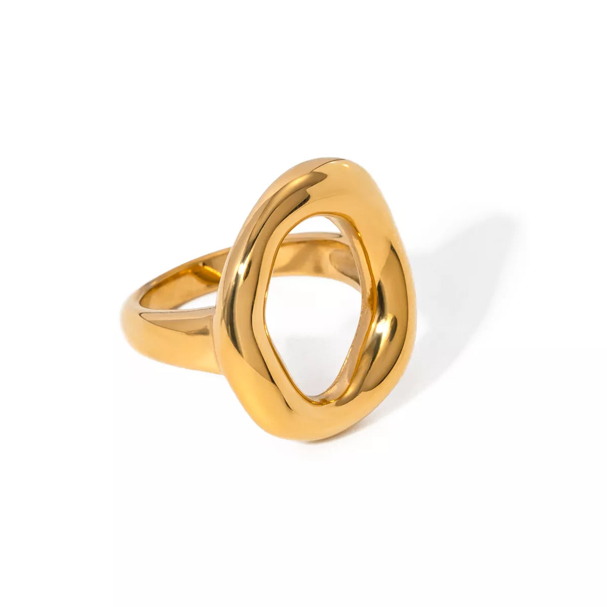 Modern Hollow Oval Ring | Rings Daverri Fashions