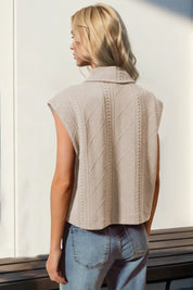 Double Take Snap Down Texture Crop Vest | Vests Daverri Fashions