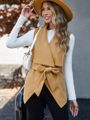 Tie Waist Vest Coat | Vest Coats Daverri Fashions