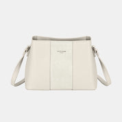 Creamy White One Size David Jones PU Leather Crossbody Bag | Handbags Daverri Fashions