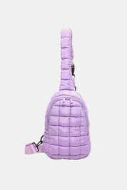 Pink Purple One Size Quilted Nylon Crossbody Bag | Cross Body Bags Daverri Fashions