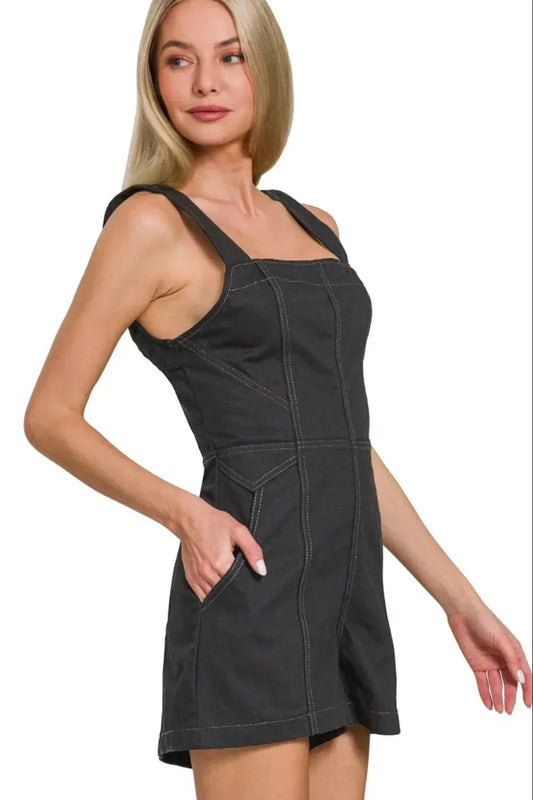 Zenana Tie Back Romper - DAVERRI FASHIONS