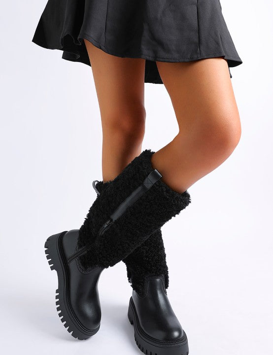 Lapland Fur Detail Calf Length Boots | Boots Daverri Fashions