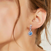 Royal Blue One Size 1 Carat Moissanite 925 Sterling Silver Earrings | Earrings Daverri Fashions
