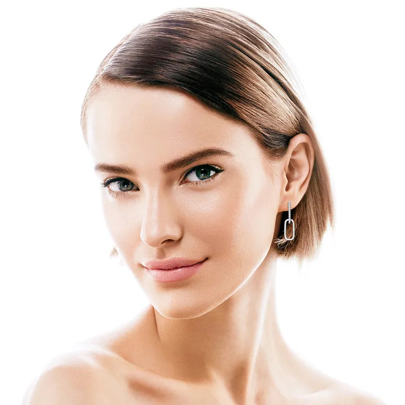 925 Sterling Silver Moissanite Earrings | Sterling Silver Earrings Daverri Fashions