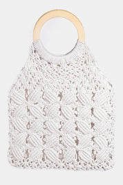 IV One Size Fame Boho Braided Wooden Top Handle Bag | Handbags Daverri Fashions