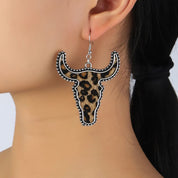 Alloy Animal Print Cow Head Earrings | Earrings Daverri Fashions