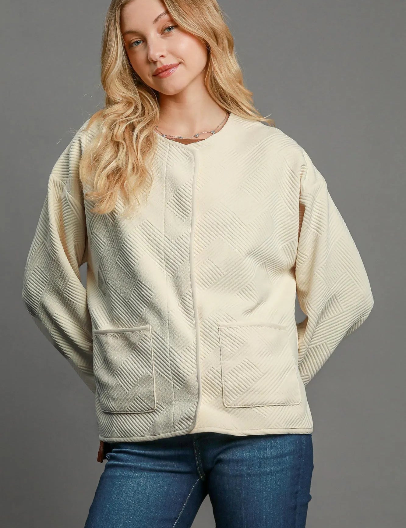 Umgee Textured Jacquard Jacket | Jackets Daverri Fashions