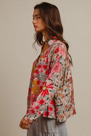BiBi Woven Floral Printed Shirt Top | Tops Daverri Fashions