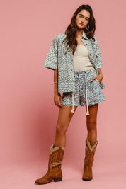 BiBi Rope Belt Leopard Shorts | Daverri Fashions