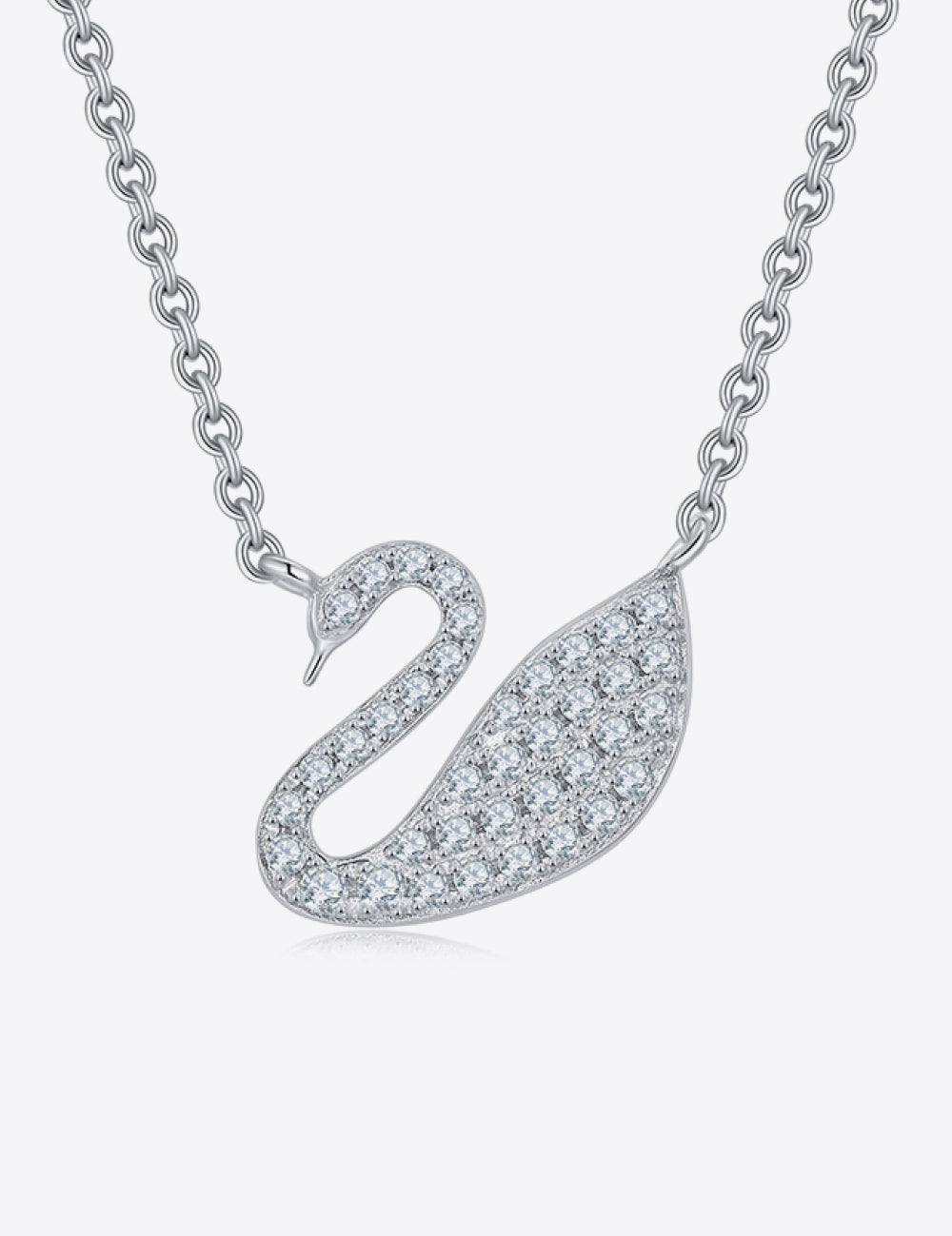 Silver One Size Moissanite Swan 925 Sterling Silver Necklace | Silver Necklaces Daverri Fashions