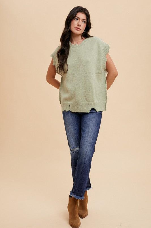 Annie Wear Distressed Raw Hem Straight Leg Cropped Jeans | Daverri Fashions